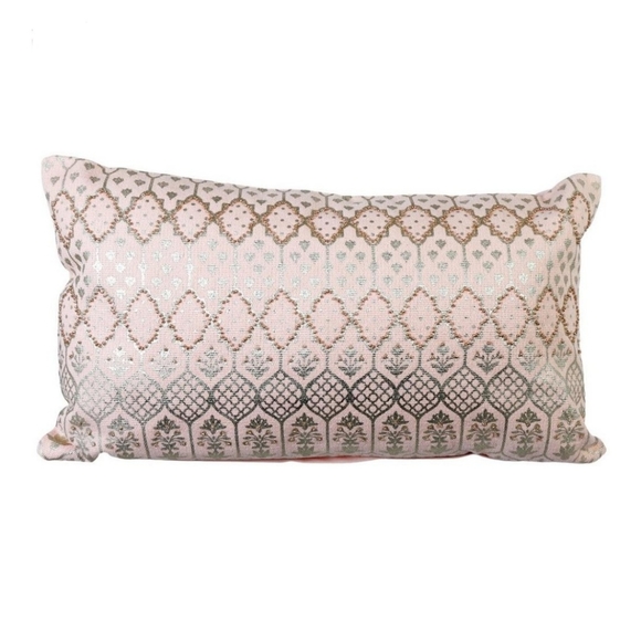 MI CHATEAUX | Beaded Decorative Throw Pillow in Pink sz 23"×13" - Picture 3 of 9